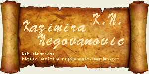 Kazimira Negovanović vizit kartica